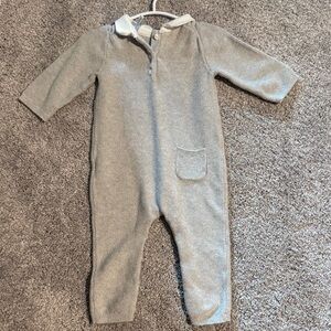 Janie and Jack Light Gray Kids One Piece